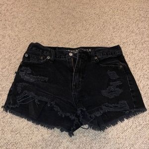 American Eagle black jean shorts